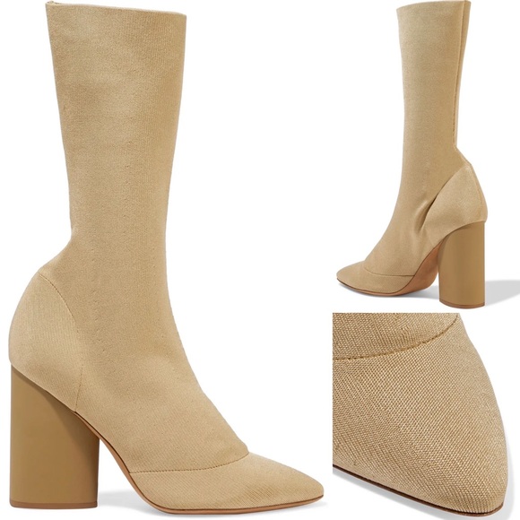 Yeezy Season Four Cream Sock Boots Monochromatic 41 10 10.5 11 Beige Shoes Heels - Picture 2 of 11